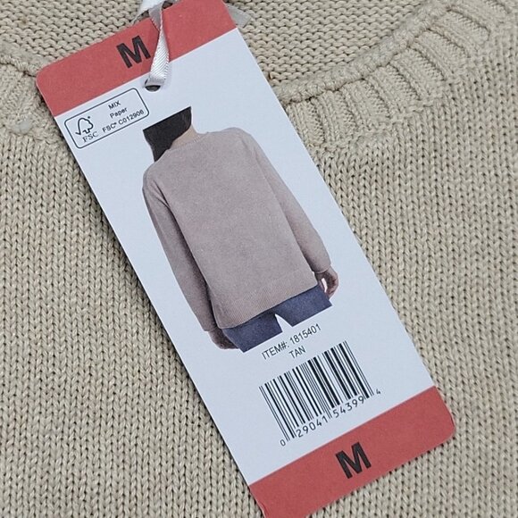 Ella Moss Ladies Everyday Trendy Sweater Medium Size Tan Pullover Long Sleeves - Picture 9 of 10